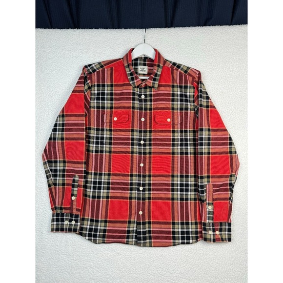 flint and tinder Other - Flint and Tinder Shirt Large Mens Red Plaid Flannel Flap Pockets Button Down